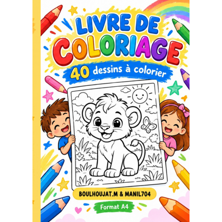 Couverture du livre « Livre coloriage 40 dessins à colorier » de MANIL704 & BOULHOUJAT.M